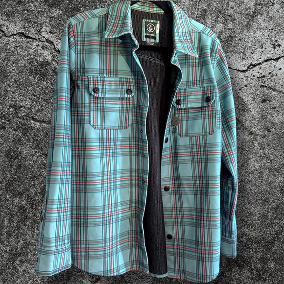 Volcom Stone Button up Shacket in Green with DWR • Men’s Small • Pre-Owned - Picture 1 of 11